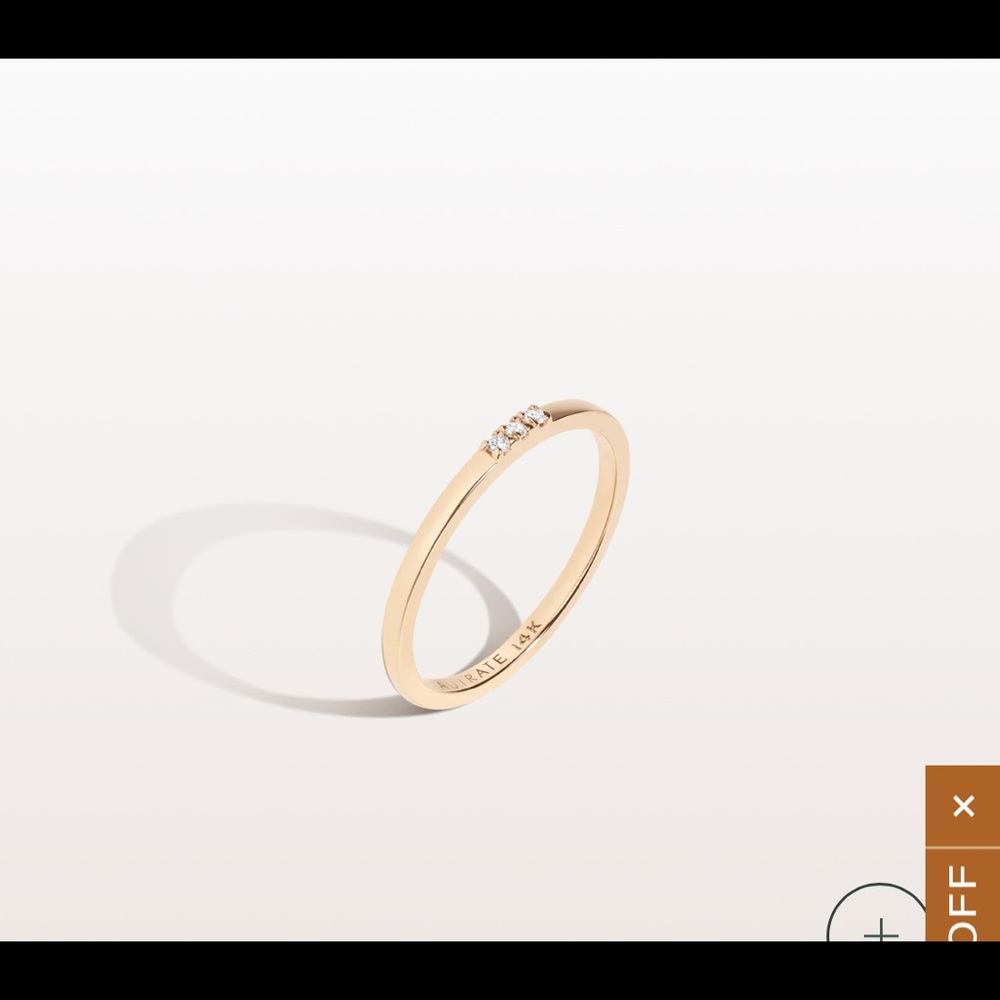 Aurate 14K gold diamond stacker ring (5.5)